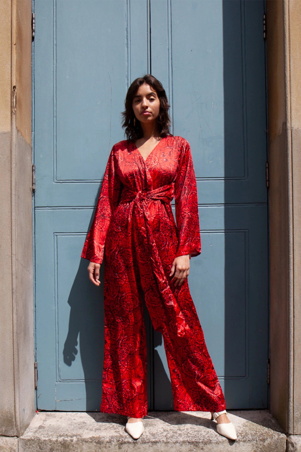 Burgundy jumpsuit uk shop