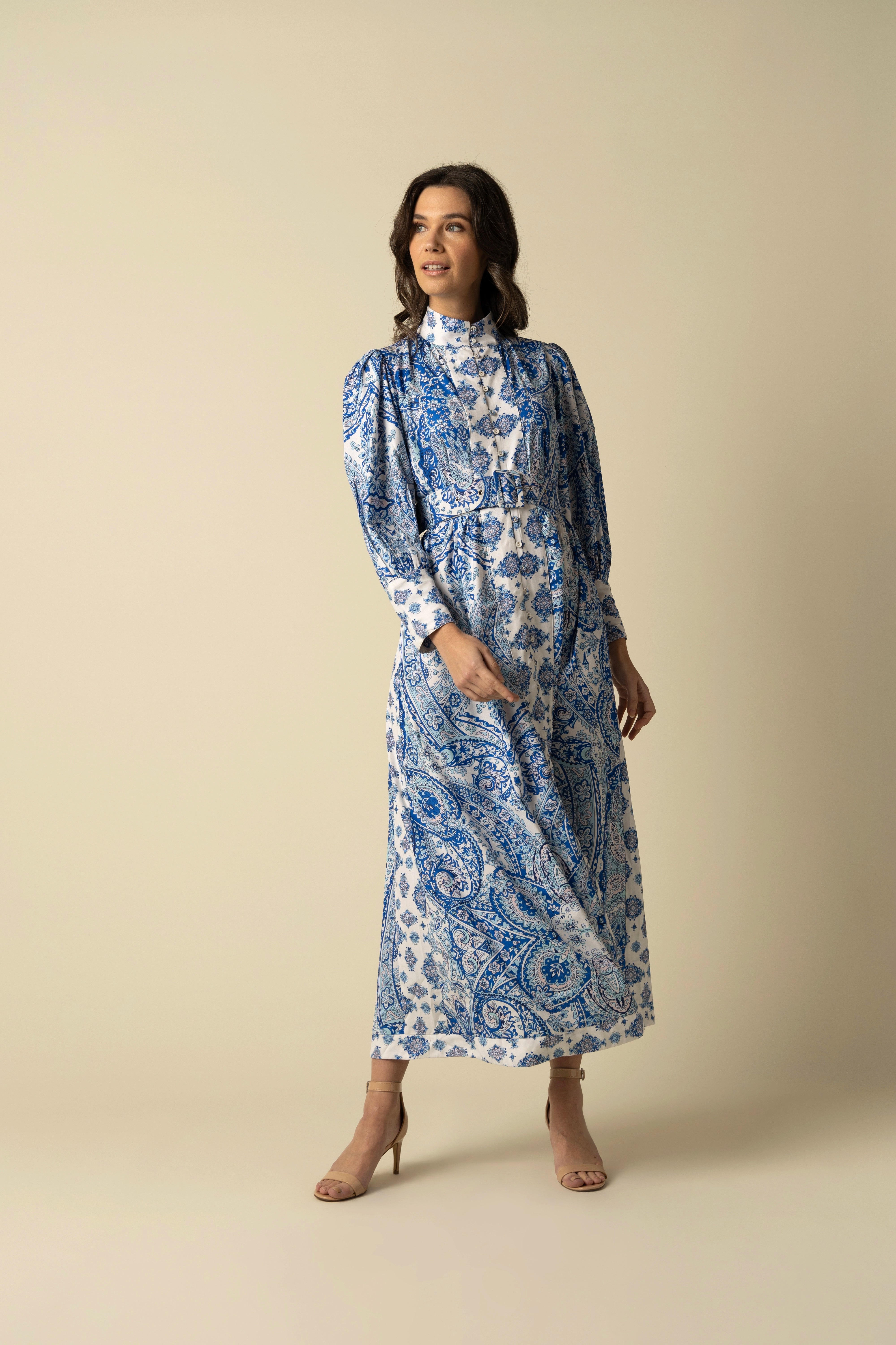 Maya Blue Cotton Dress Raishma