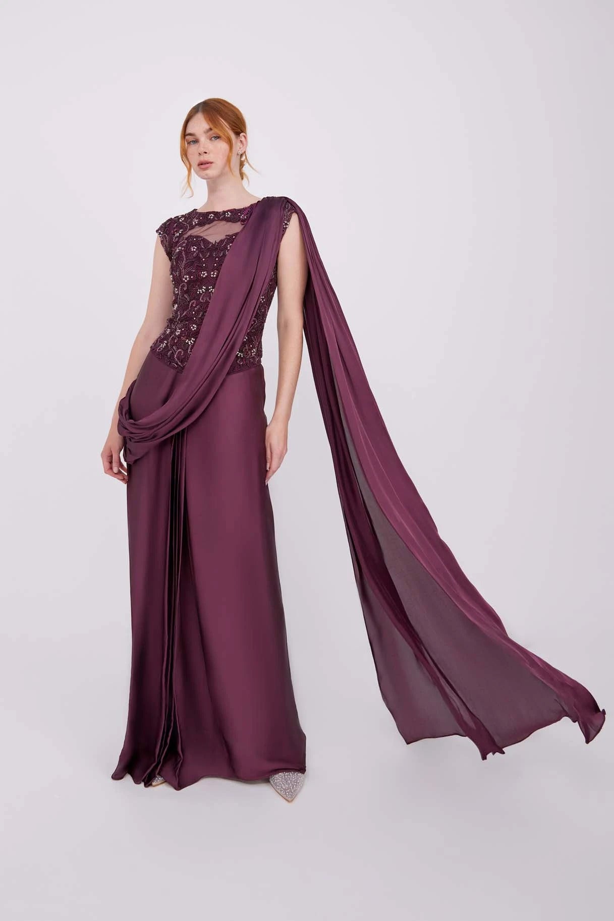 Anika Burgundy Gown