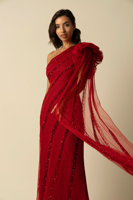 Red Blossom Gown