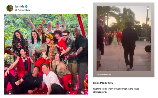 Raishma Studio worn by Kelly Brook in the Jungle @imacelebrity