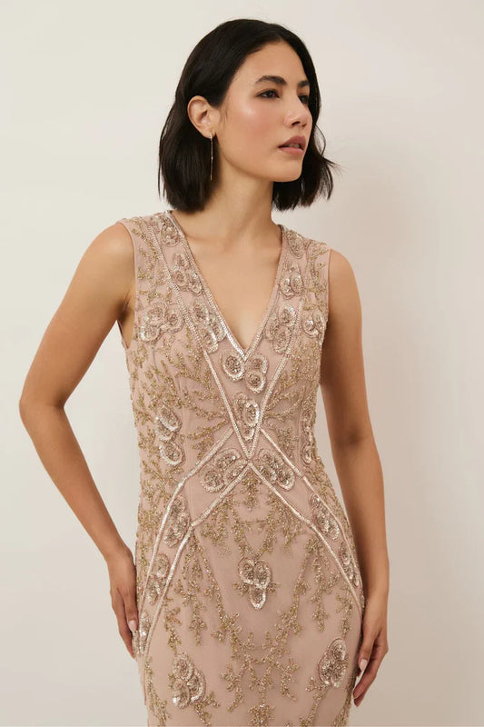 raishma isabella beaded neckline dress reviews Raishma Isabella Beaded Neckline Dress, Black, 8