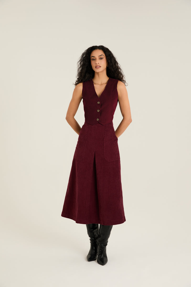 Milan Burgundy Skirt