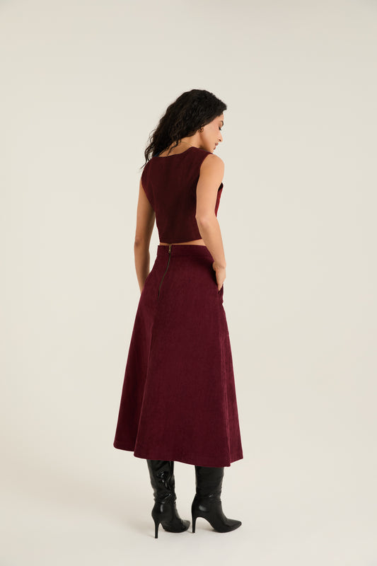 Milan Burgundy Skirt