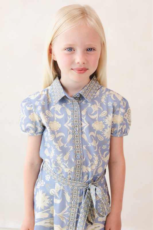 Rosey Blue Kids Dress