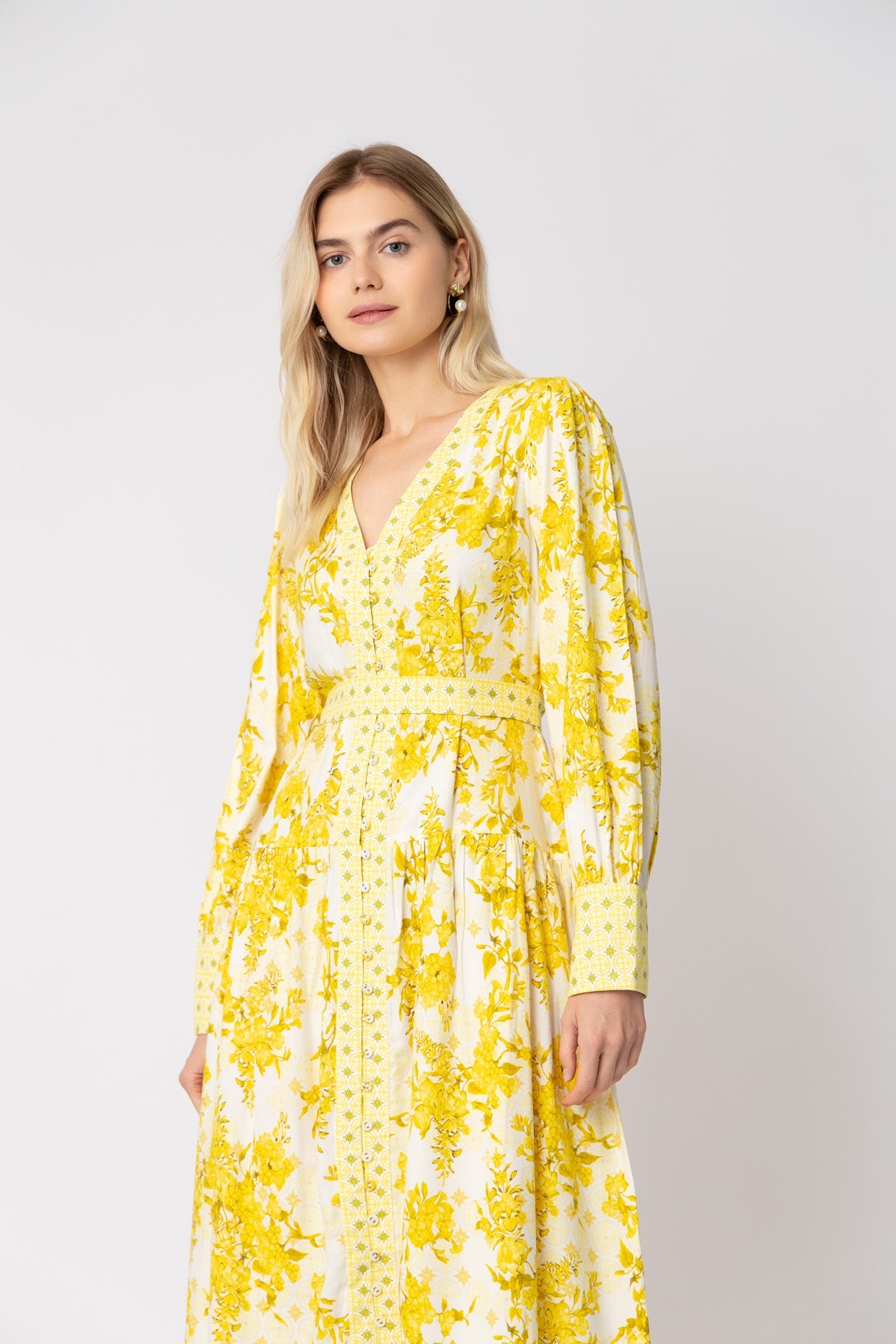 Aaliyah Yellow Cotton Dress