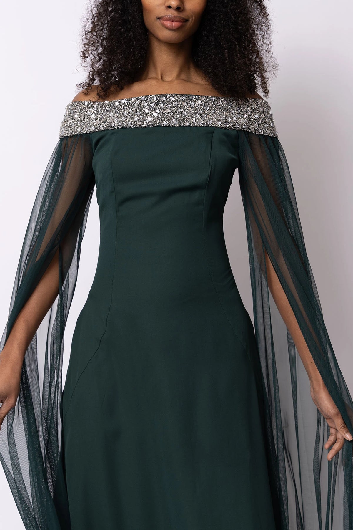 raishma isabella beaded neckline dress reviews Green Gown – Size:11-12y