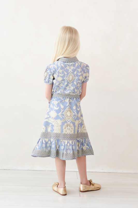 Rosey Blue Kids Dress