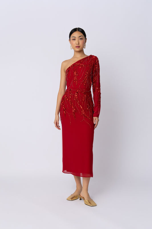 Elara Red Dress