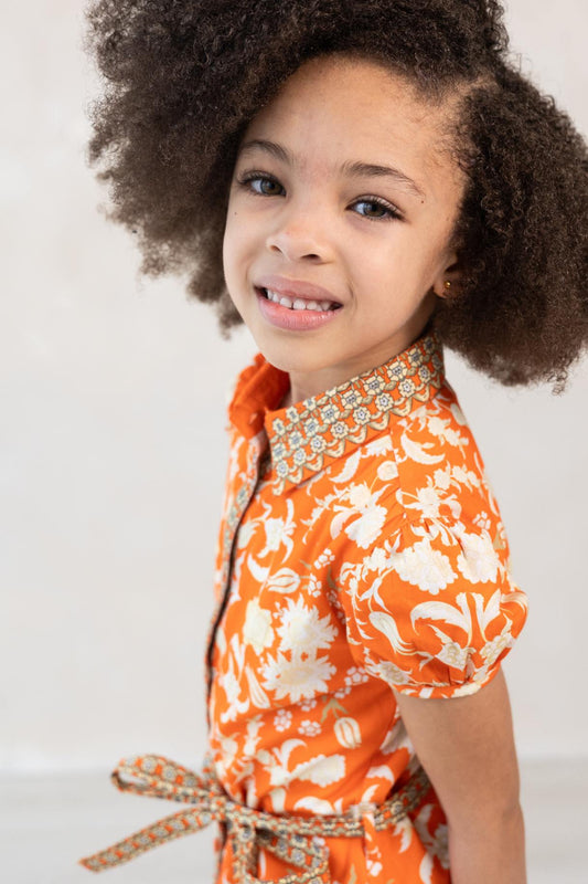 Rosey Orange Kids Dress