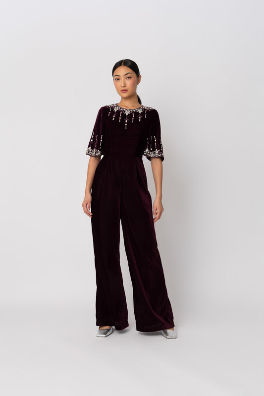 Luna Burgundy Jumpsuit