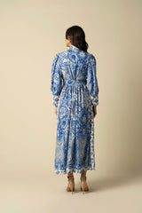 Maya Blue Cotton Dress