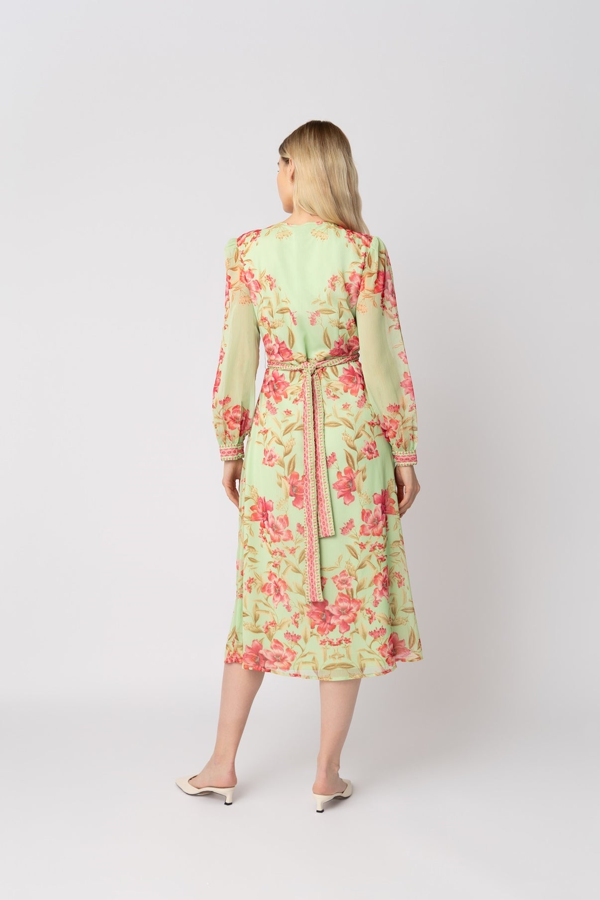 Naomi Printed Green Dress