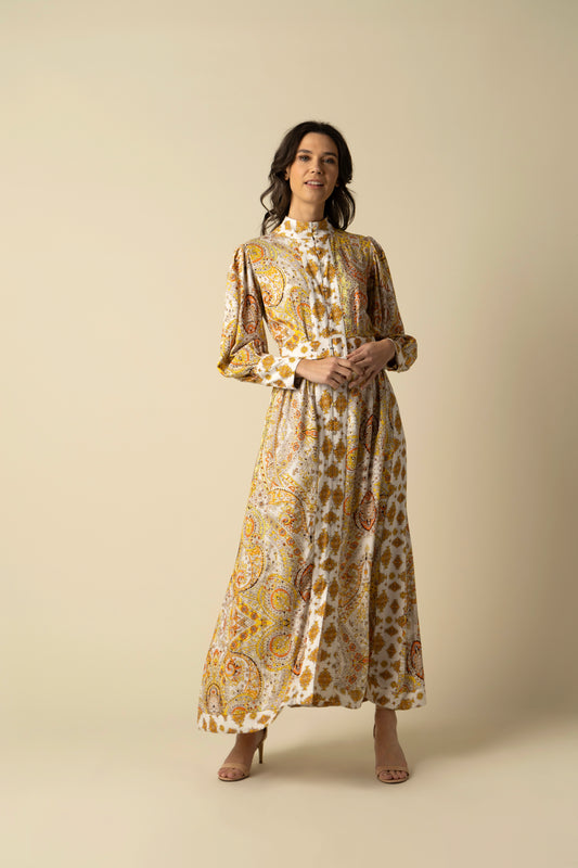 Maya Yellow Cotton Dress