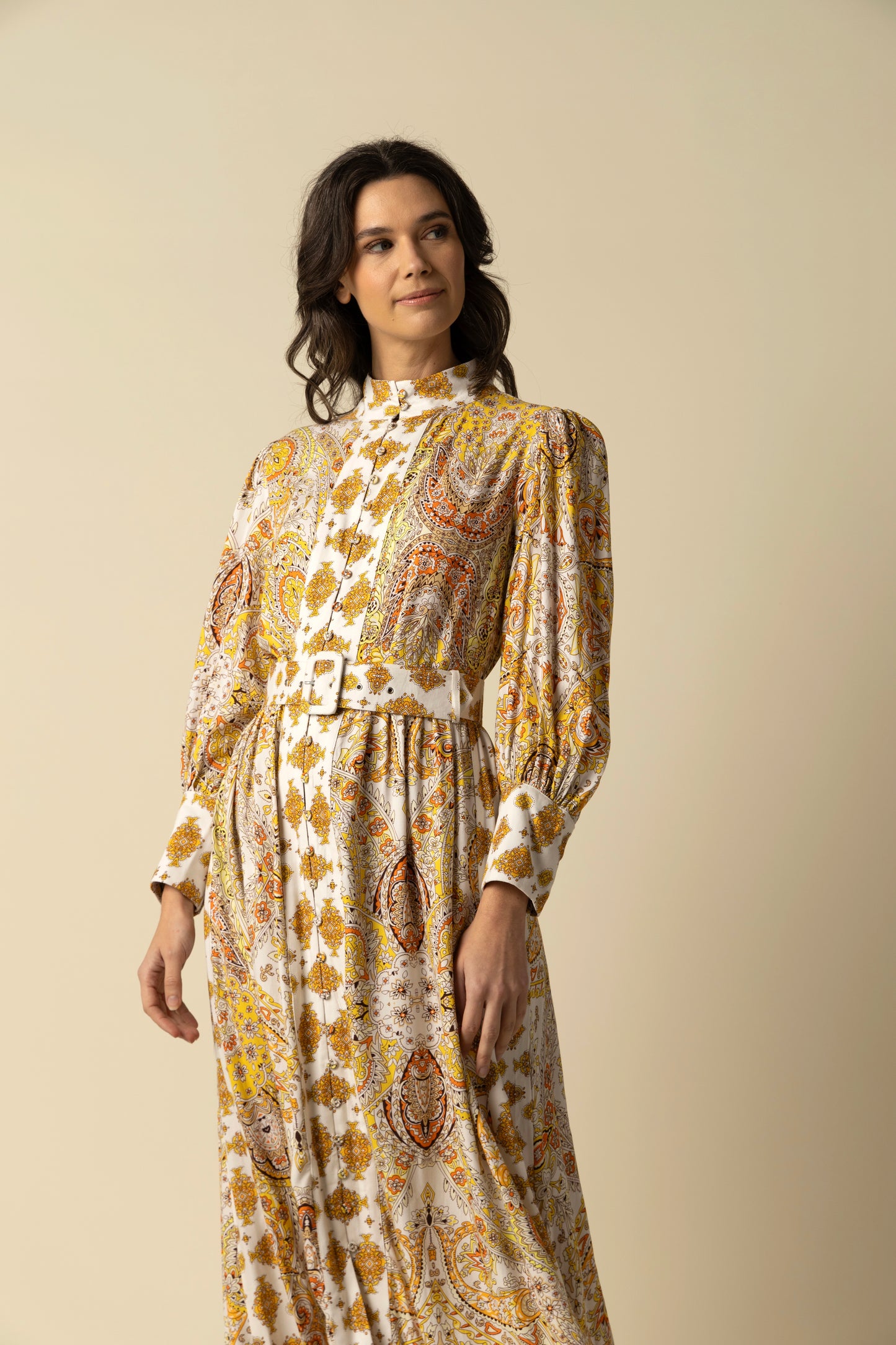 Maya Yellow Cotton Dress