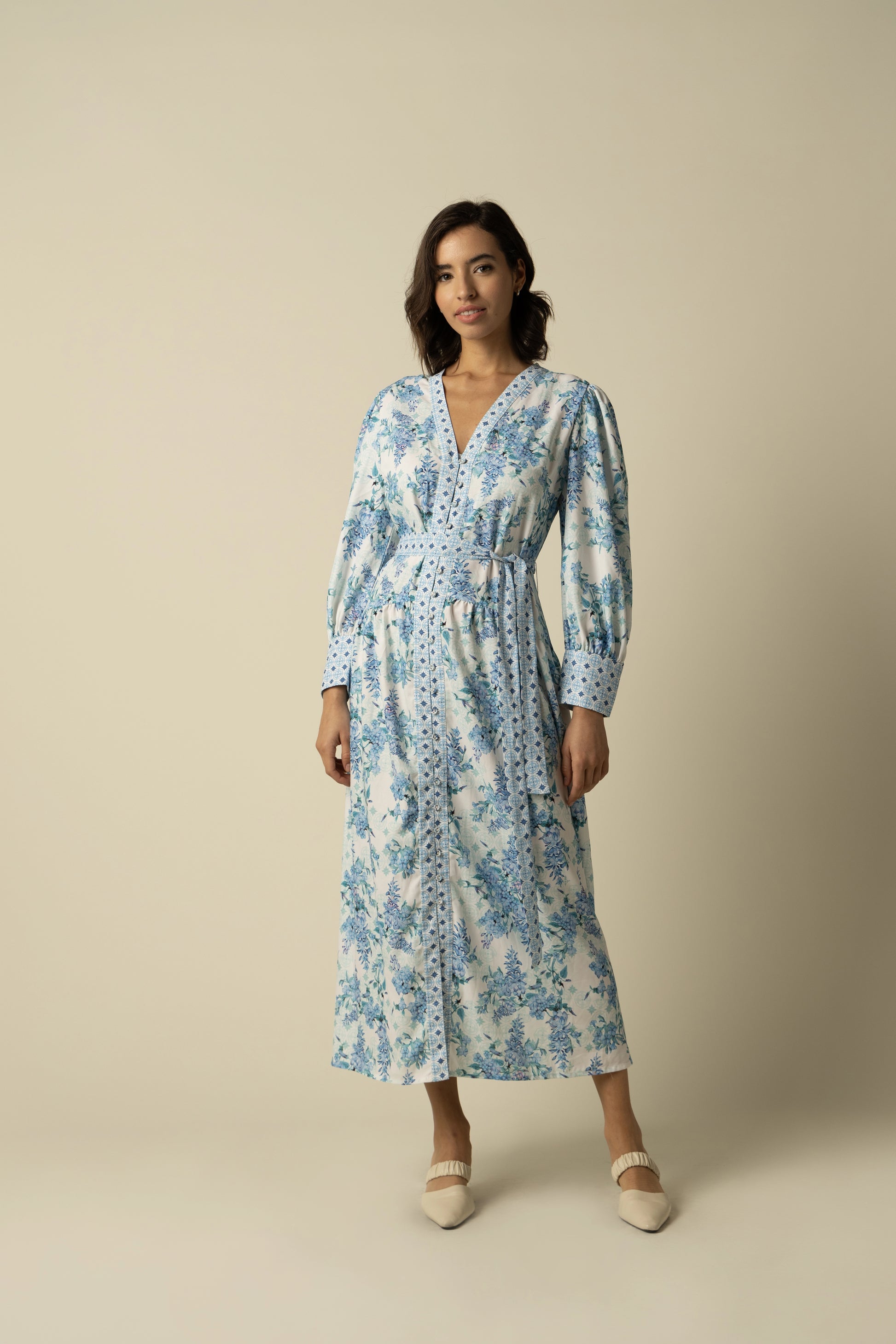 Aaliyah Blue Cotton Dress Raishma Aaliyah Blue Cotton Dress Raishma