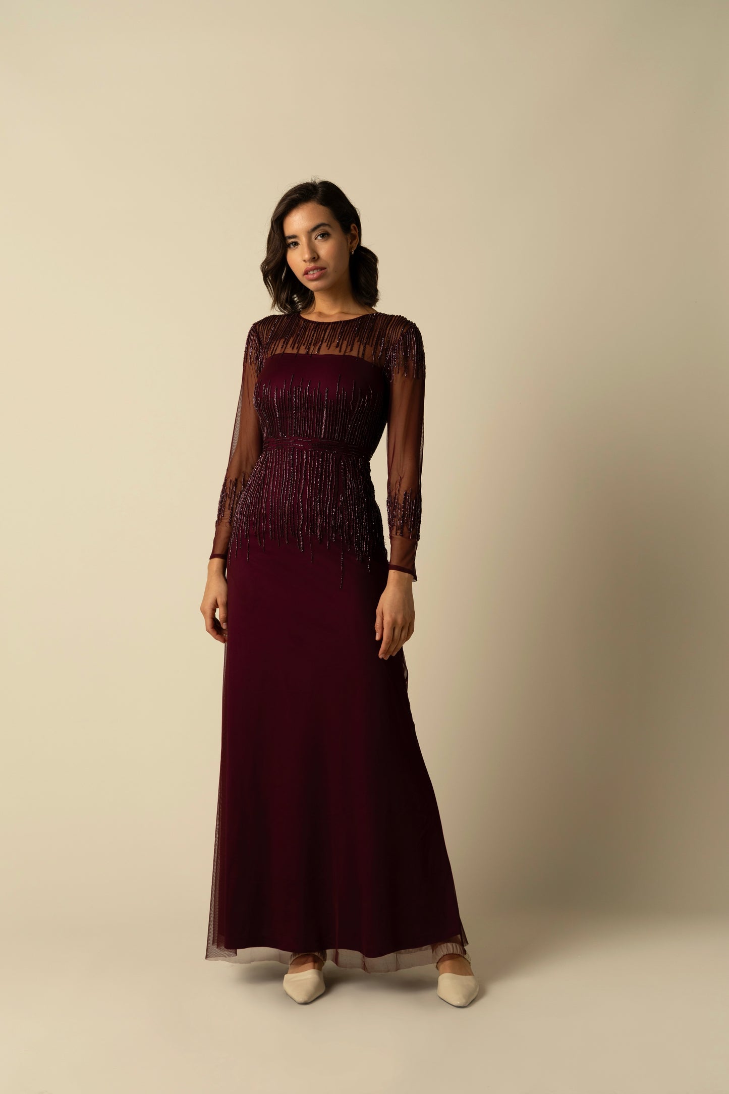 Burgundy Laurel Gown