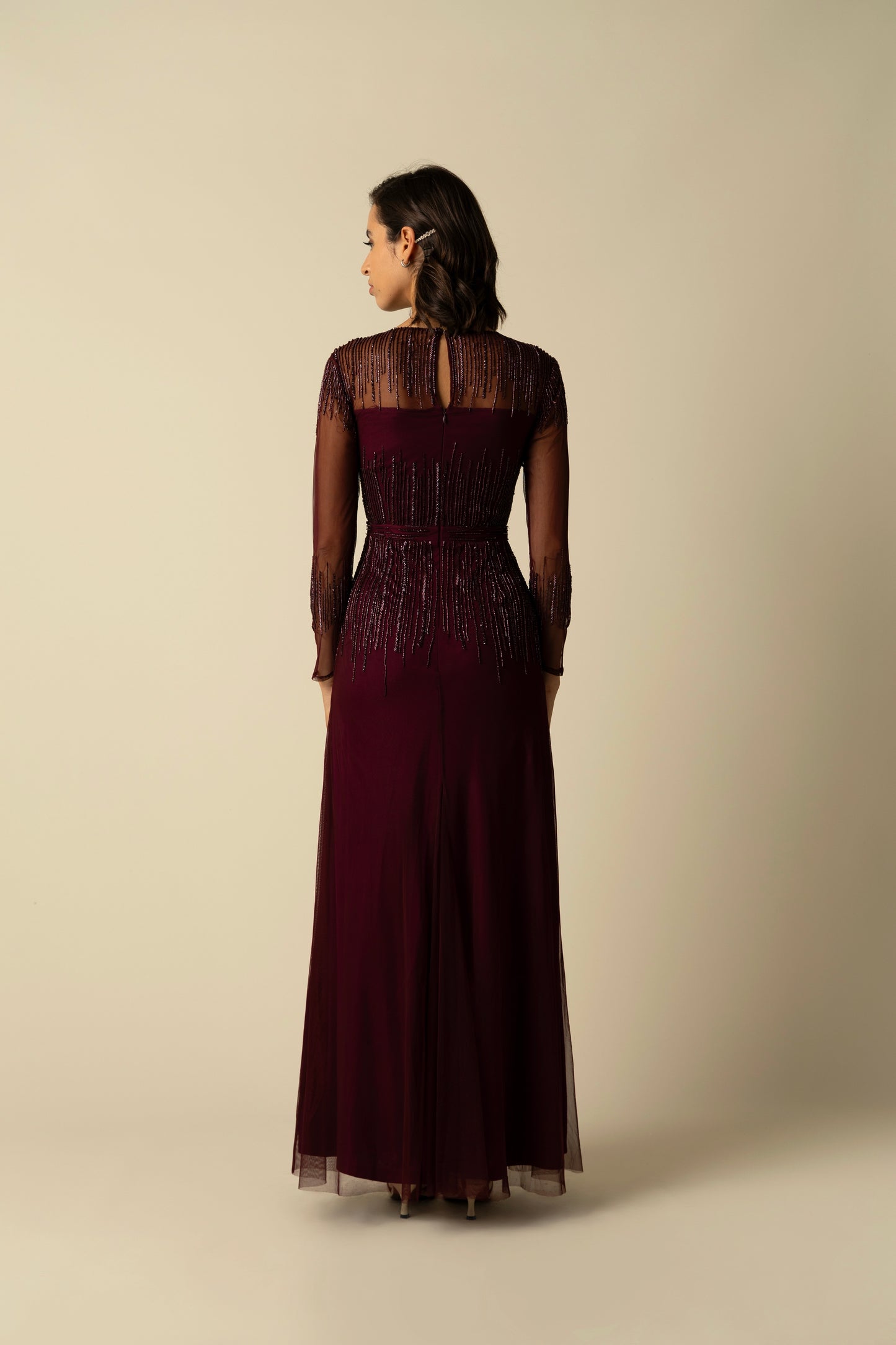 Burgundy Laurel Gown