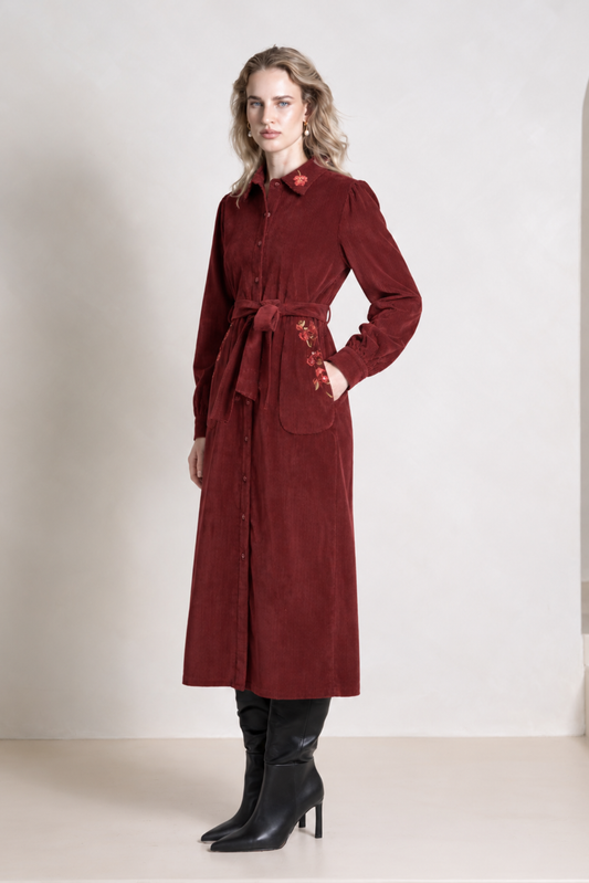 Gina Burgundy Dress