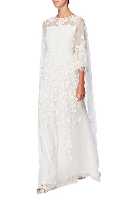 Cape White Bridal Gown 