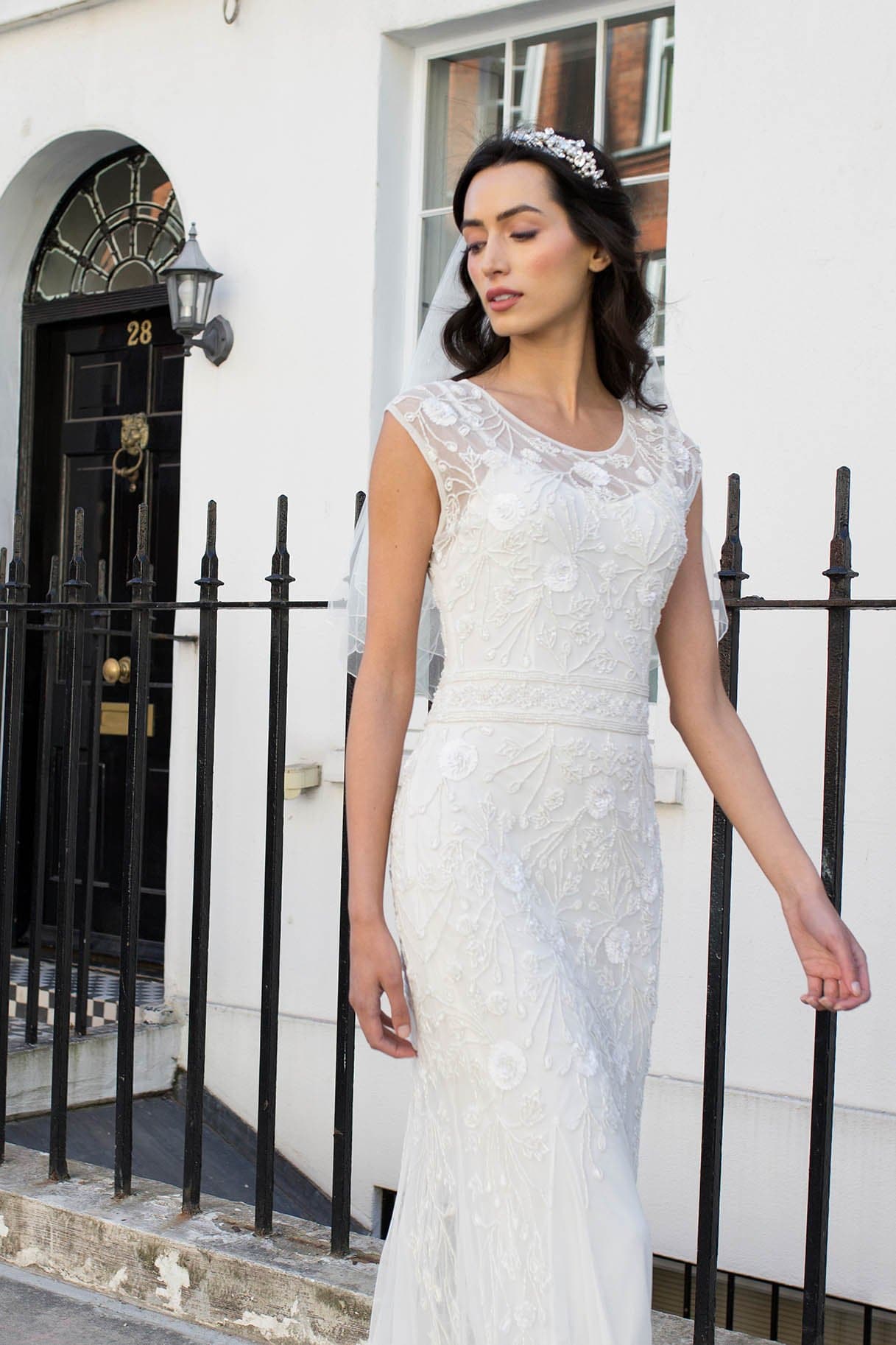 White Beaded Bridal Gown