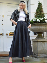 Black Taffeta Maxi Skirt