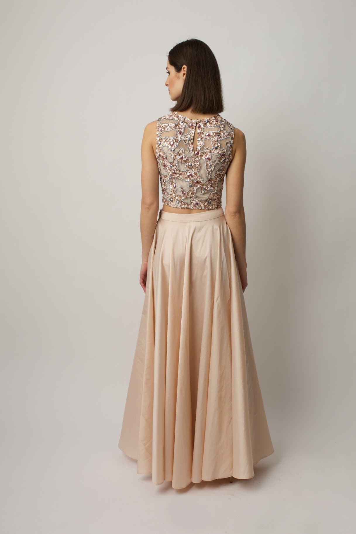 Blush Taffeta Maxi Skirt