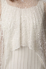 White Melony Cape Bridal Gown