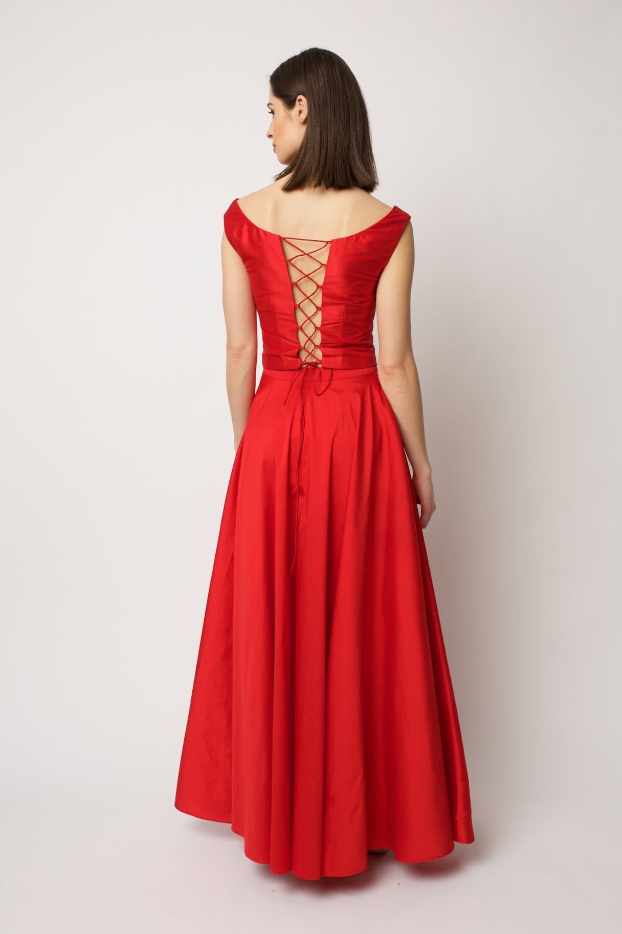 Red Taffeta Boned Bodice 