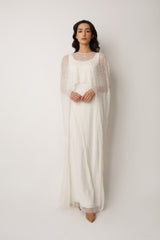White Melony Cape Bridal Gown