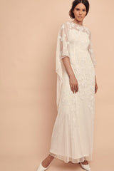 Cape White Bridal Gown 
